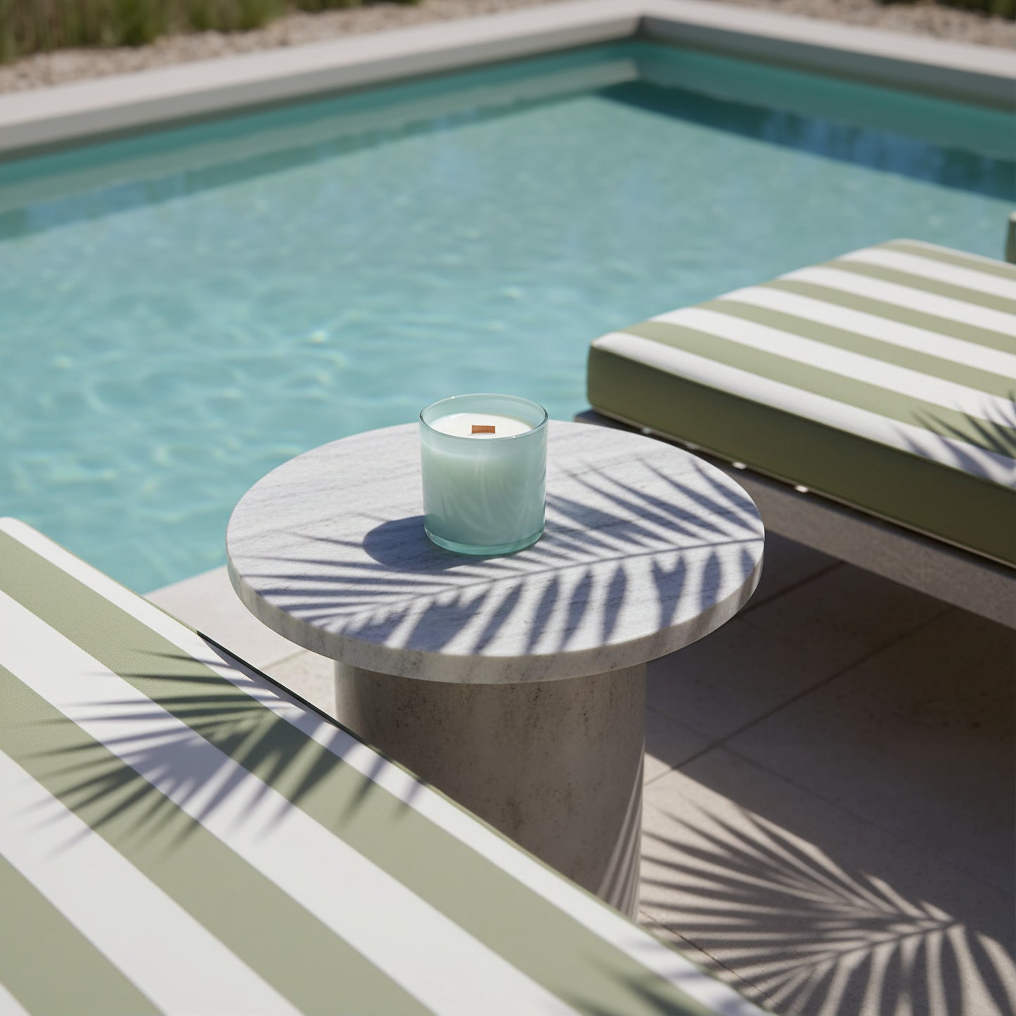 Reef Road luxury Palm Beach candle with lemon, sea salt, jasmine and cedar by Chez Shea