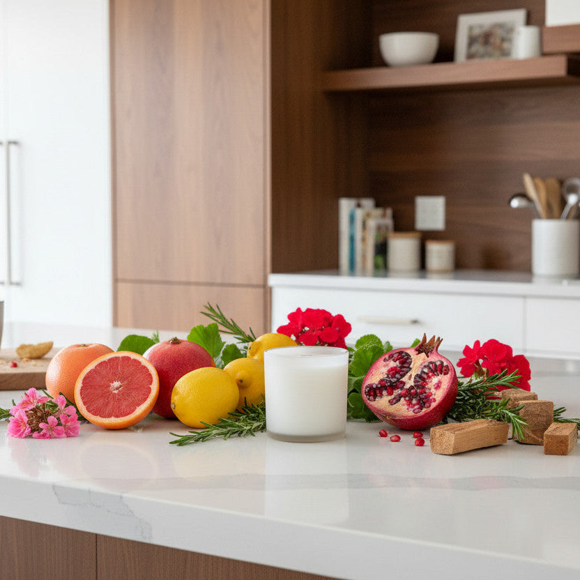 North End luxury Palm Beach candle with grapefruit, pomegranate and cedar by Chez Shea