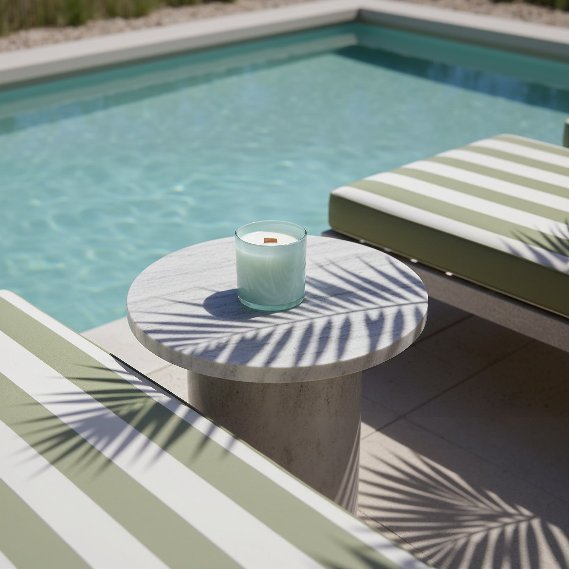 Reef Road luxury Palm Beach candle with lemon, sea salt, jasmine and cedar by Chez Shea