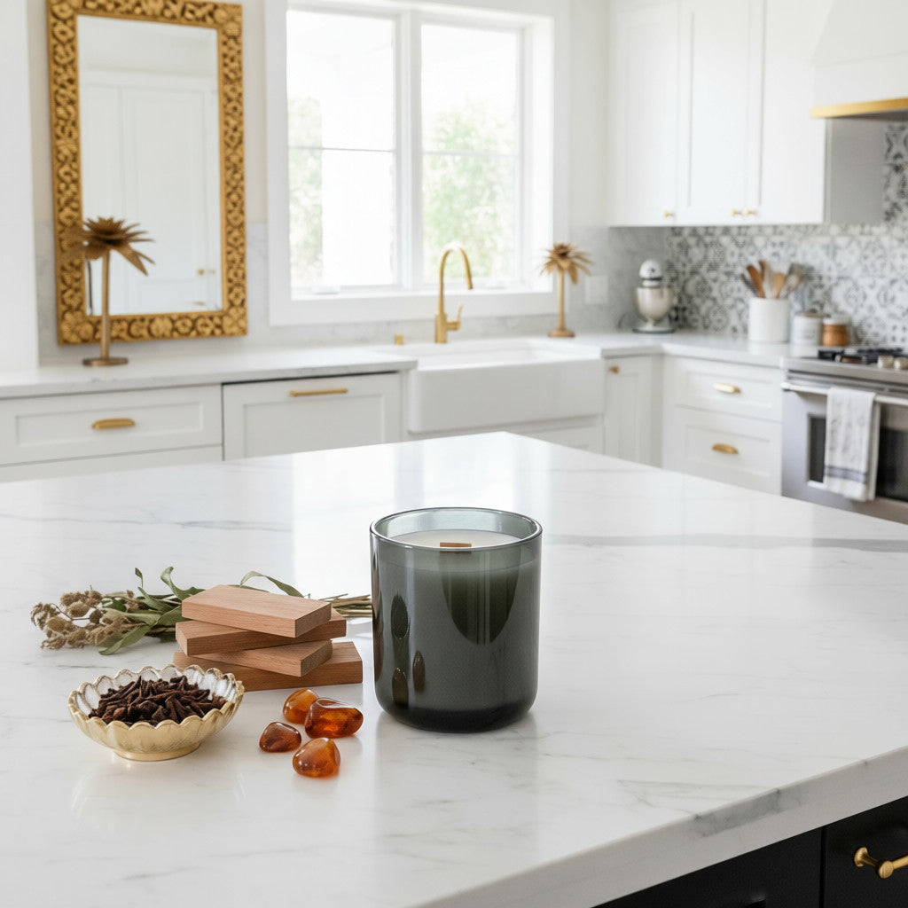 Cold Snap luxury Palm Beach candle with clove, sandalwood and amber by Chez Shea